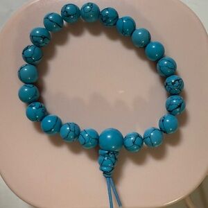 TURQUOISE BEADED STRETCH BRACELET BOHO JEWELRY